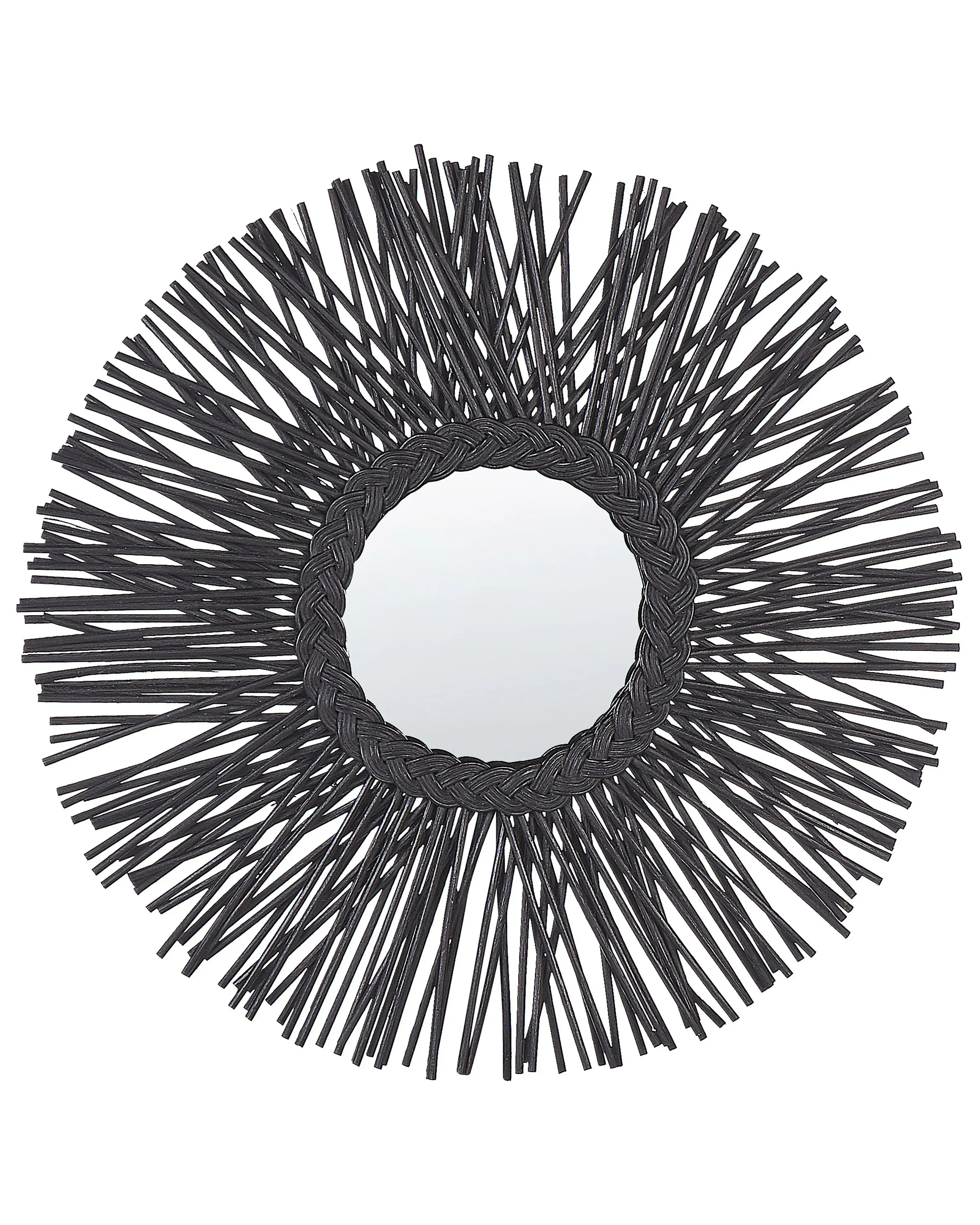 Wandspiegel KALASIN 60 cm 60 cm Rotan Zwart