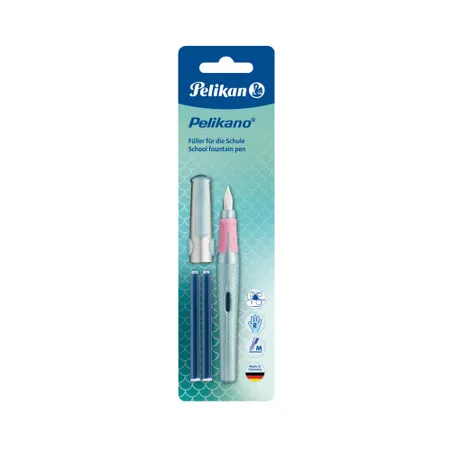 Pelikan Füller Pelikano Struktur für Rechtshänder, Feder M, 1 Stück, 4-fach sortiert