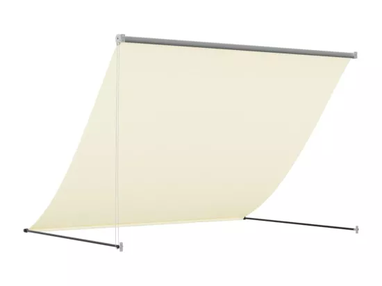 Auvent rétractable crème 250x150 m tissu et acier