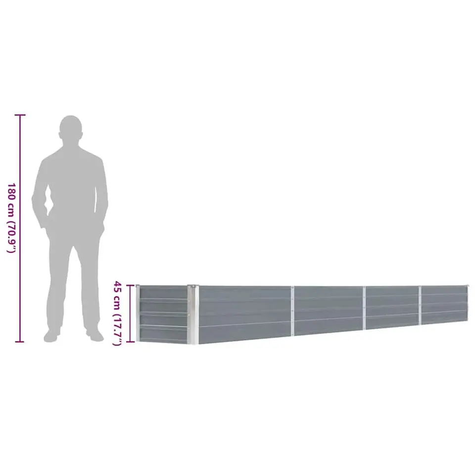 vidaXL - Plantenbak - Grijs - Staal