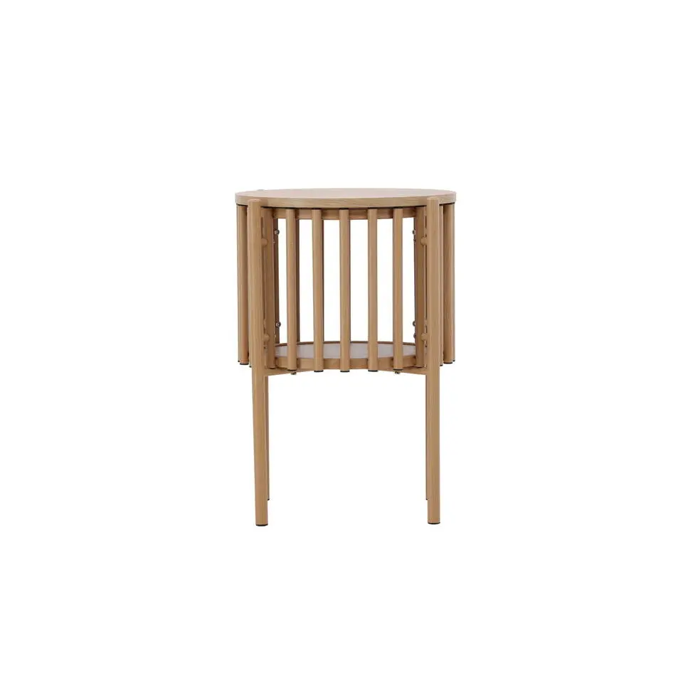 Bijzettafel Met Opbergruimte - Naturel MDF - 45x45x65cm - Rubbo