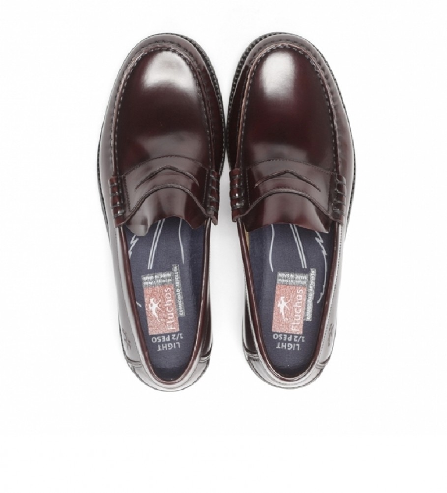 Sapatos de couro bordô Fluchos Stamford