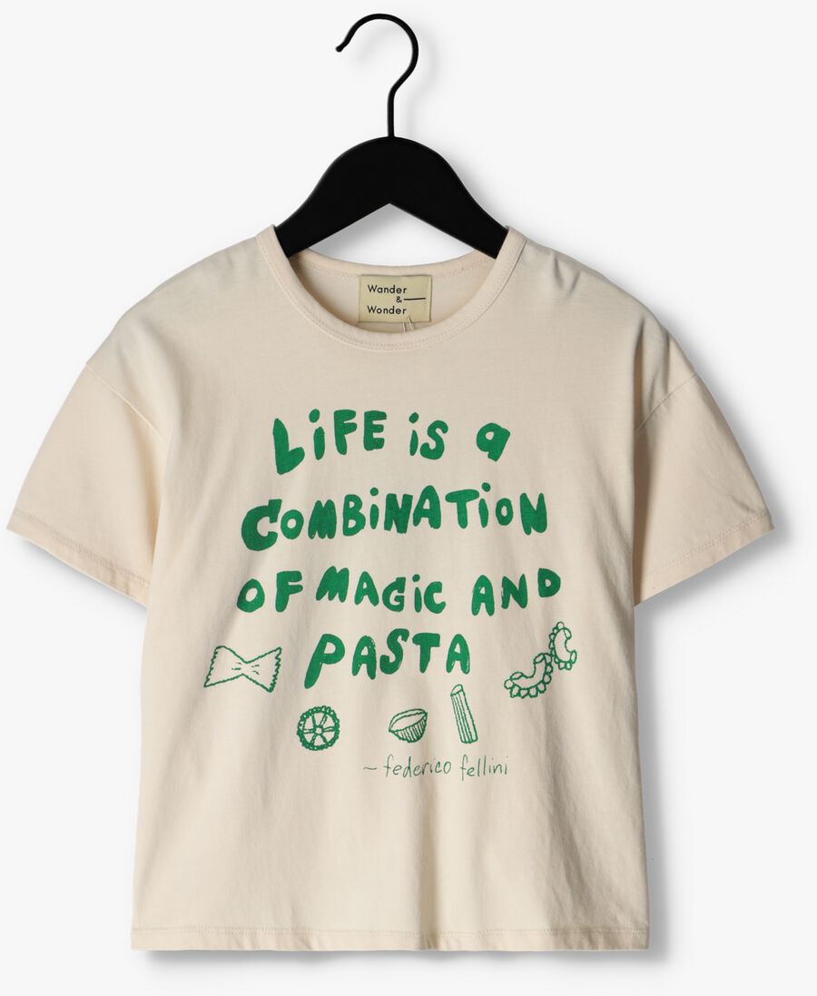 WANDER & WONDER groene wander & wonder t-shirt pasta tee