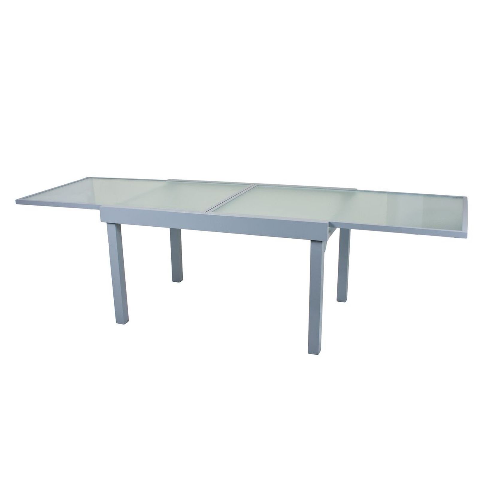 Gartentisch LOLA - grau - Glas - ausziehbar bis 270 cm