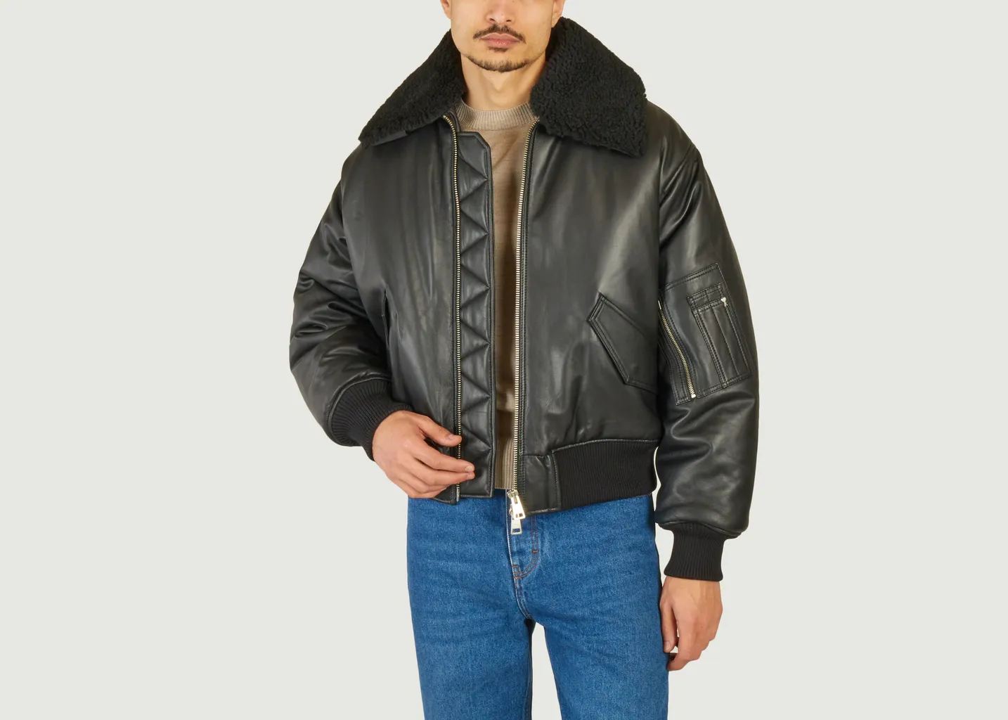 Blouson en cuir AMI Paris