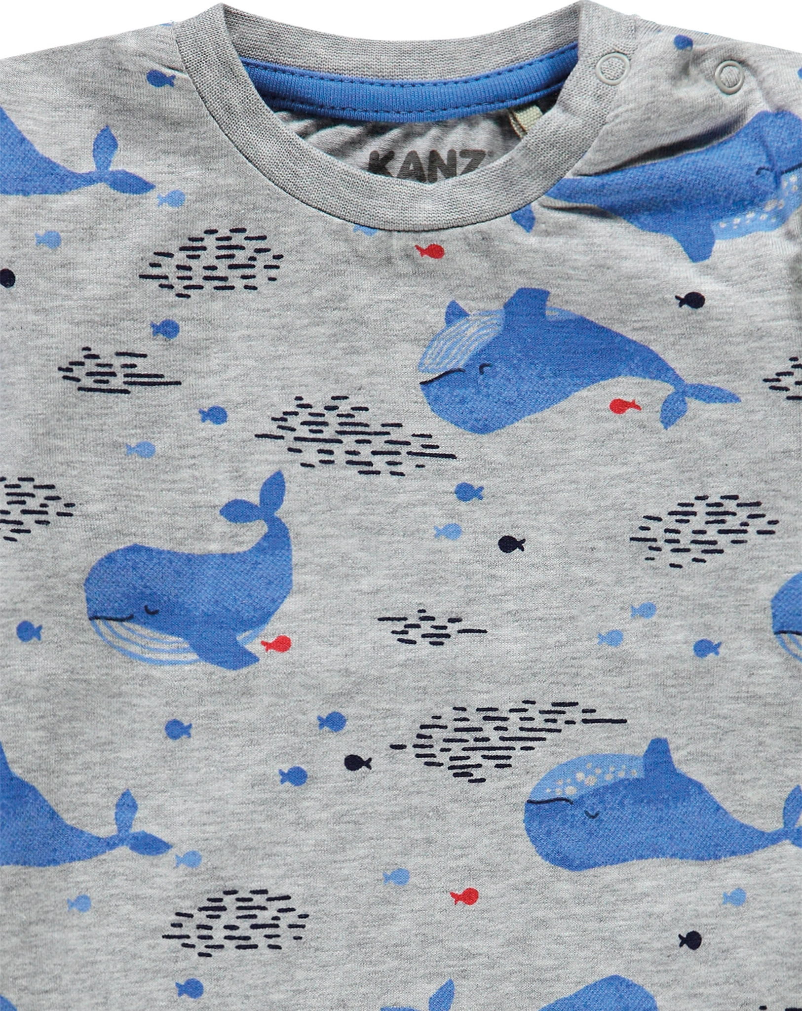 T-Shirt WHALE ALLOVER in grau