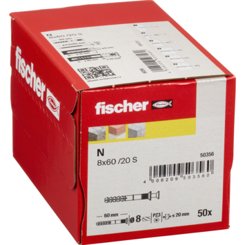 Fischer Slagplug 8x60mm 50 stuks