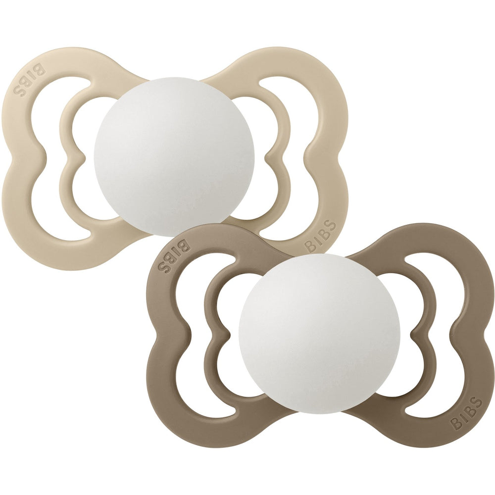 Køb Bibs Vanilla Glow/Dark Oak Glow Sut Supreme 2-Pak Silikone