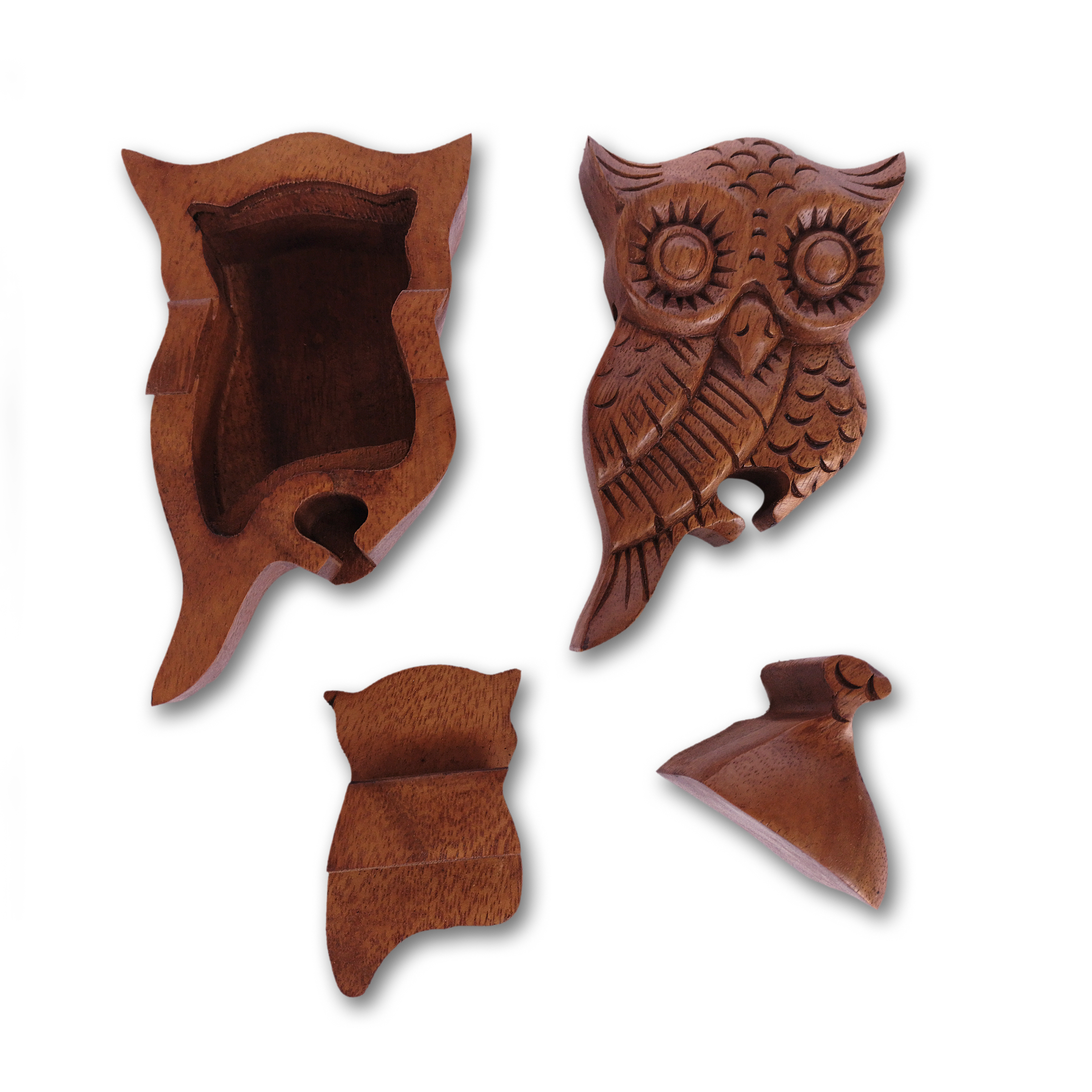 Secret Box 'Standing Owl', T 8,5 cm, B 6 cm, H 13,5 cm von fischer's lagerhaus