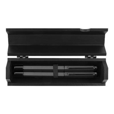 Oberthur Belgrade - Parure de stylo plume et roller - anthracite