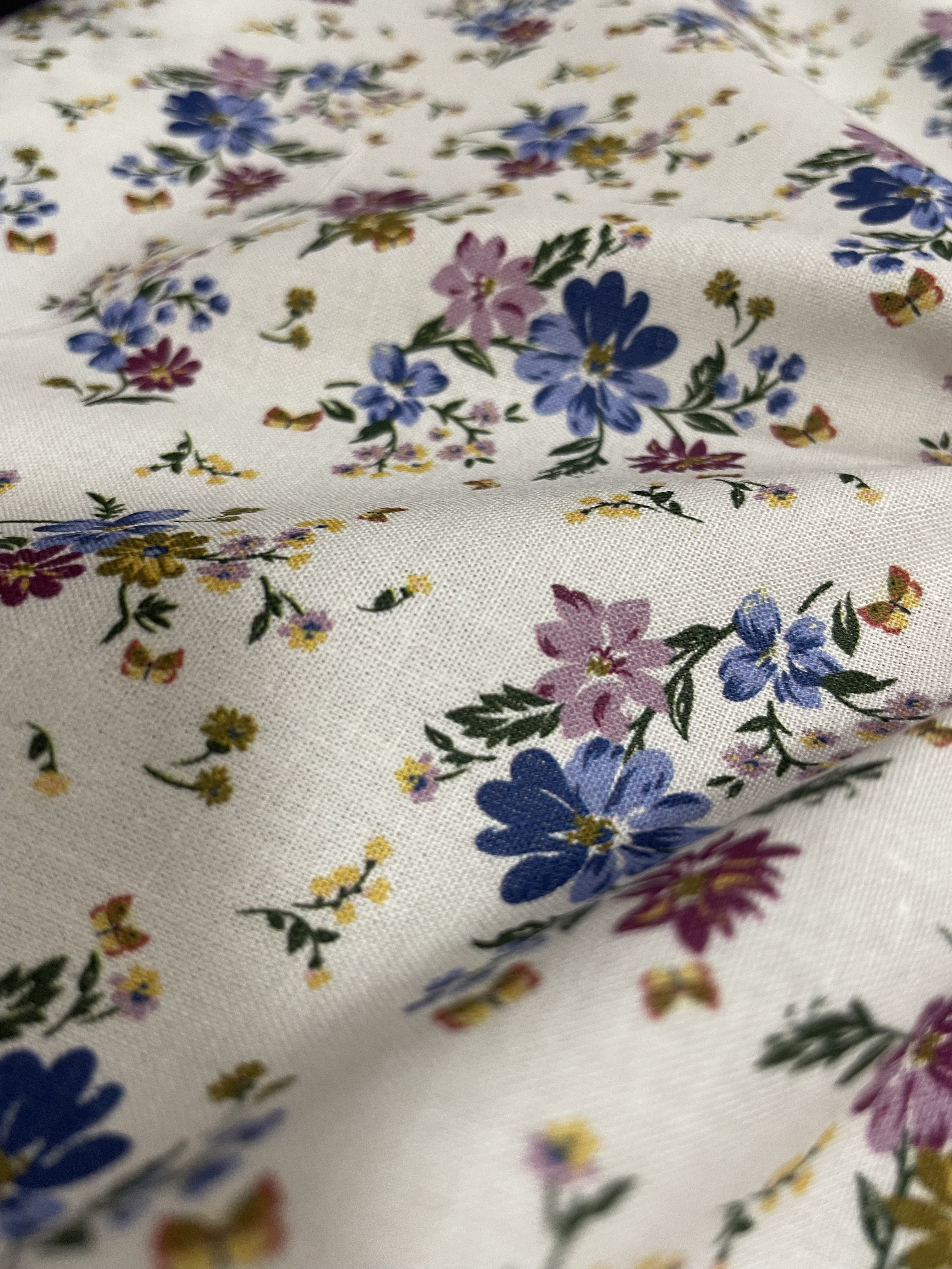Tissu Coton Au Mètre Fleur Vintage Ex1086