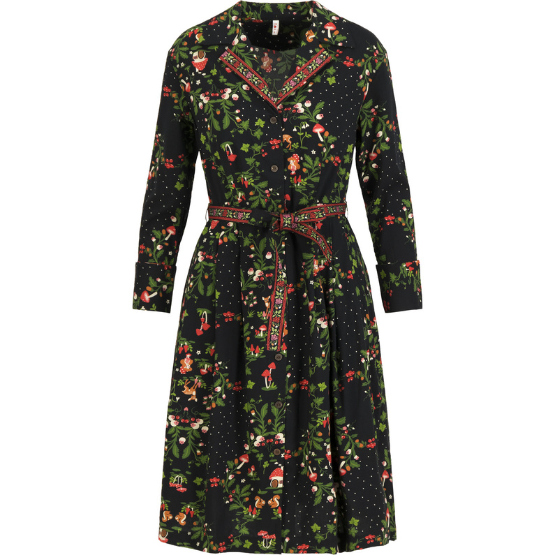 Blutsgeschwister Damen Zauberknopf Und Kragen Kleid