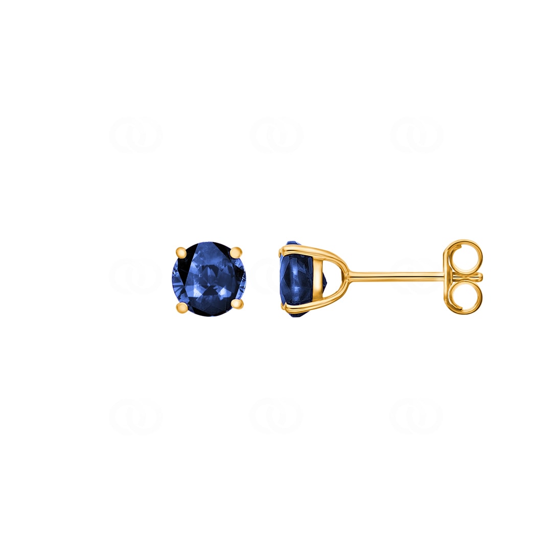 Ohrstecker 750/18 K Gelbgold mit Saphir Ø 5mm