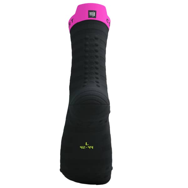 Chaussette running COMPRESSPORT PRO RACING SOCKS V4.0 ULTRALIGHT RUN HIGH BLACK/SAFETY YELLOW/NEO PINK