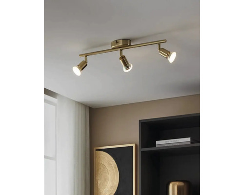 LED plafondspot 3x 2,8W 750 lm 3000 KL 48,5 cm messing