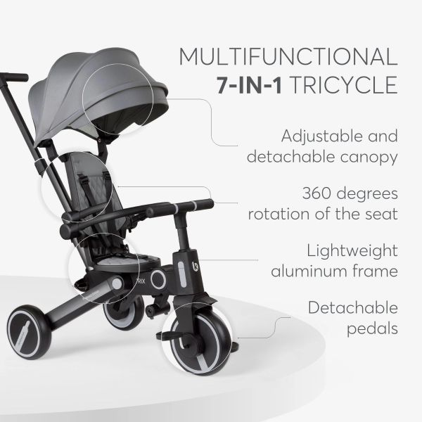 Kikkaboo Driewieler Trix Grijs 7in1