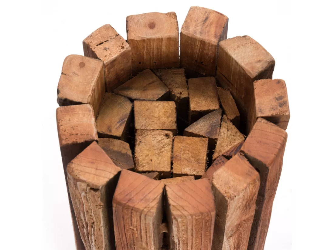 COLONNE DÉCORATIVE Spira 40 Bois massif, rond, pour plantes, bougies couleurs naturelles