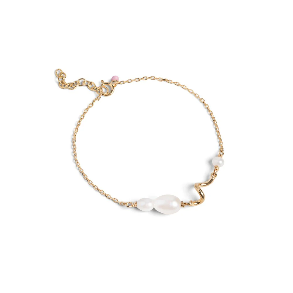 ENAMEL Copenhagen  Pearlie Twist armbånd - forgyldt