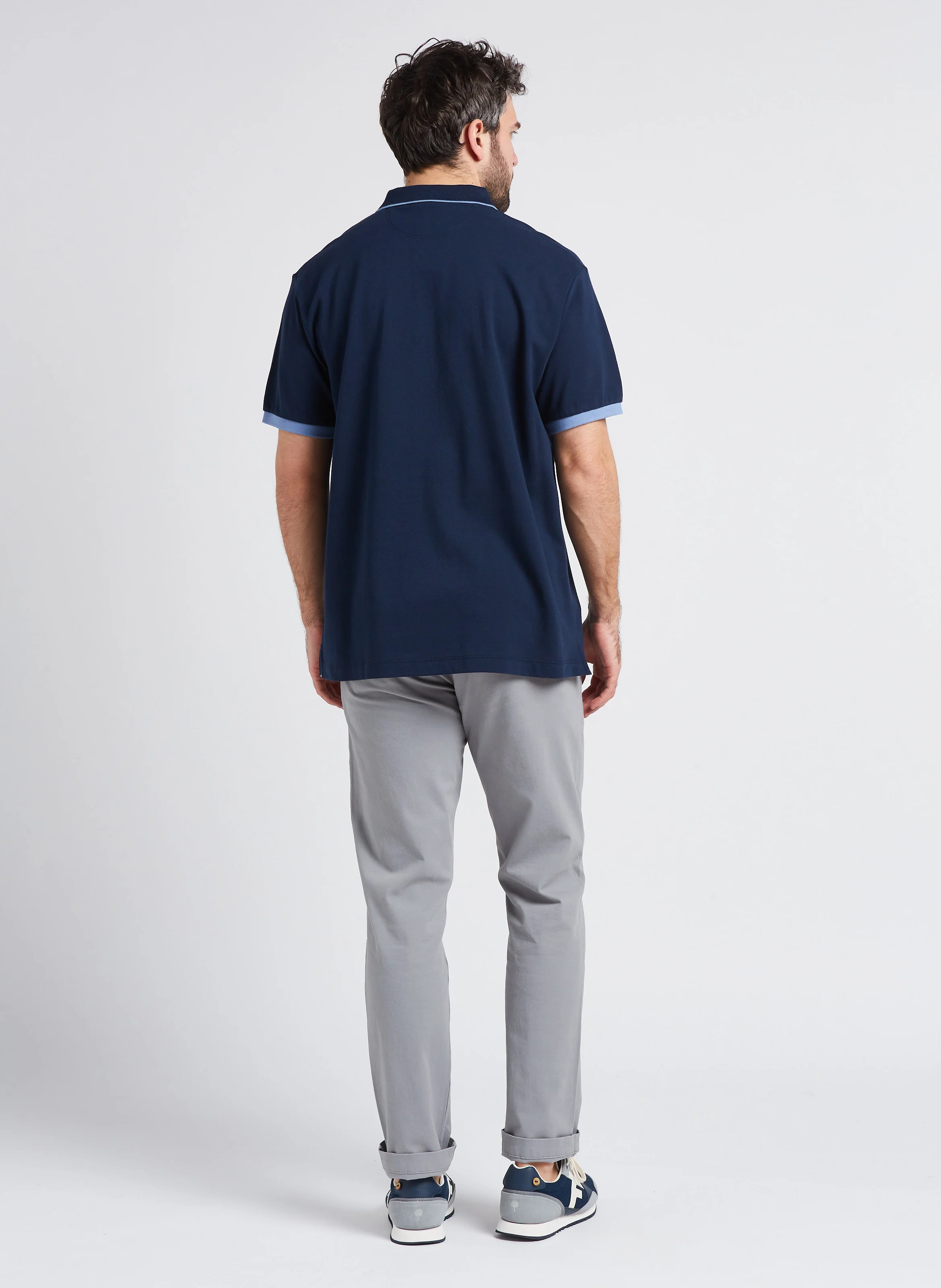 Pantalon slim en coton mélangé | Gris
