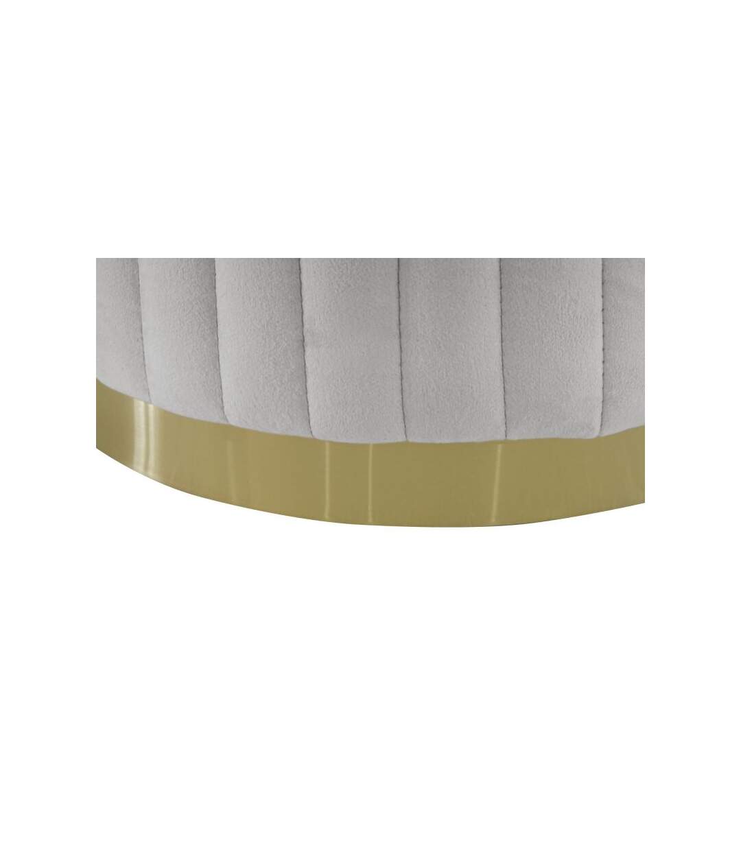 Paris Prix - Pouf Rond En Velours Design leytu 43cm Gris