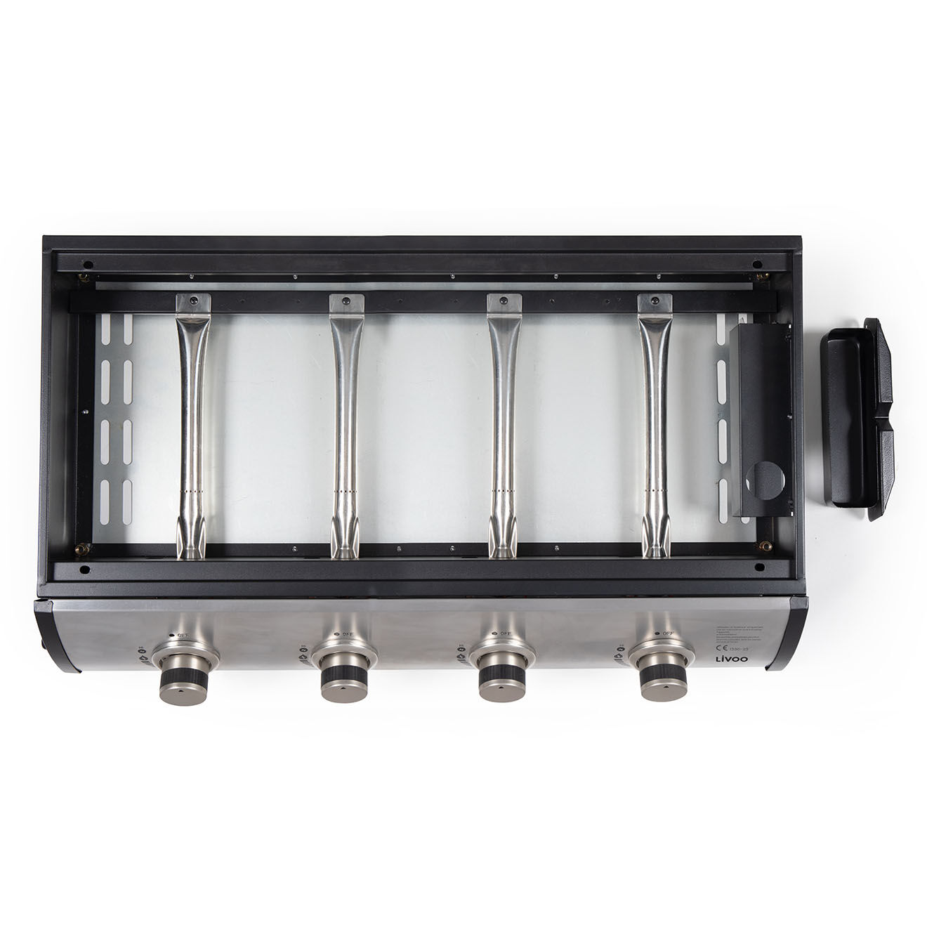 Livoo Plancha gaz 4 bruleurs metal/inox - 80x46x21.5 cm