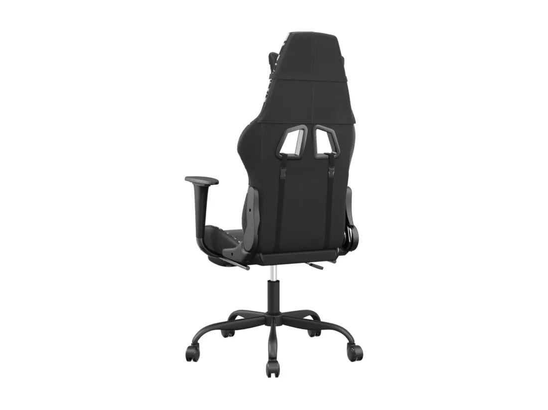 Chaise de jeu de massage repose-pied Noir&Camouflage Similicuir