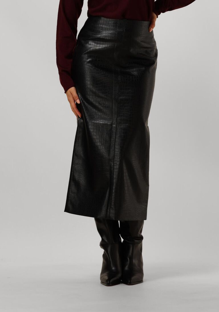 zwarte bruuns bazaar maxirok croco tuanella skirt