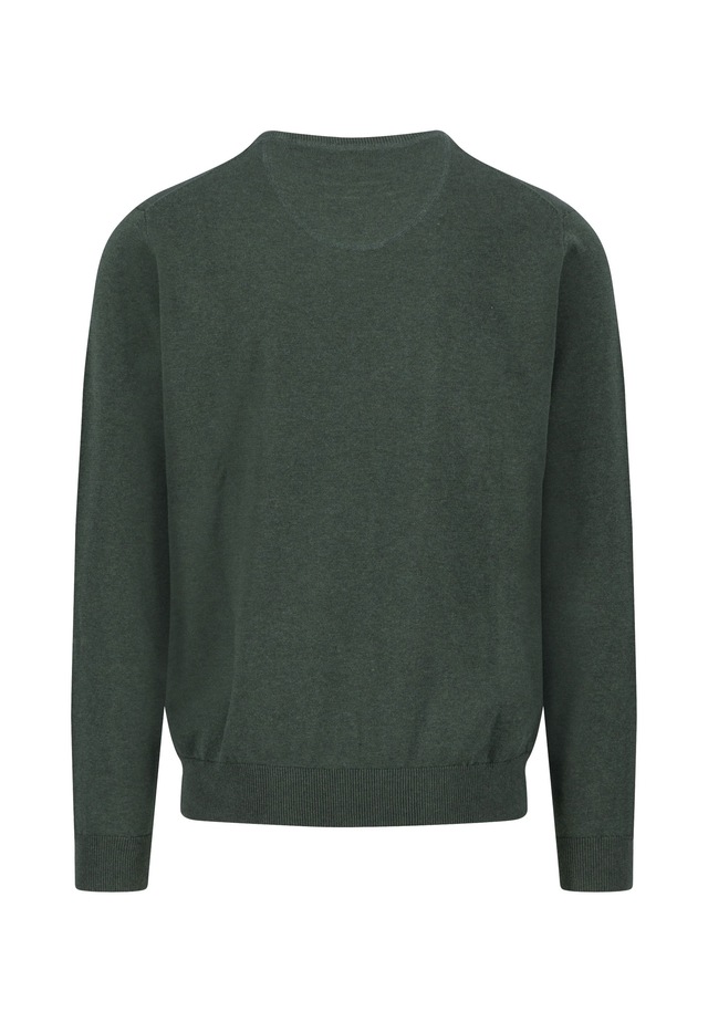 FYNCH-HATTON Strickpullover aus reiner Baumwolle, mit Rundhalsausschnitt, mit Logo Stickerei
