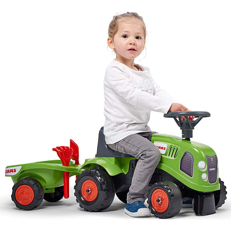 Falk Toys Baby Claas ride-on traktor med trailer, rive og skovl
