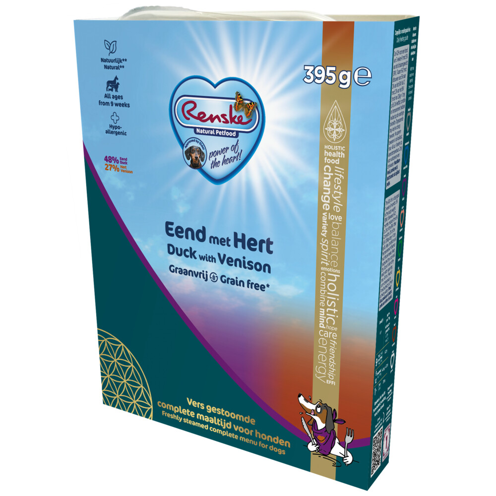 10x Renske Vers Gestoomd Complete Menu Eend & Hert Graanvrij395 gr