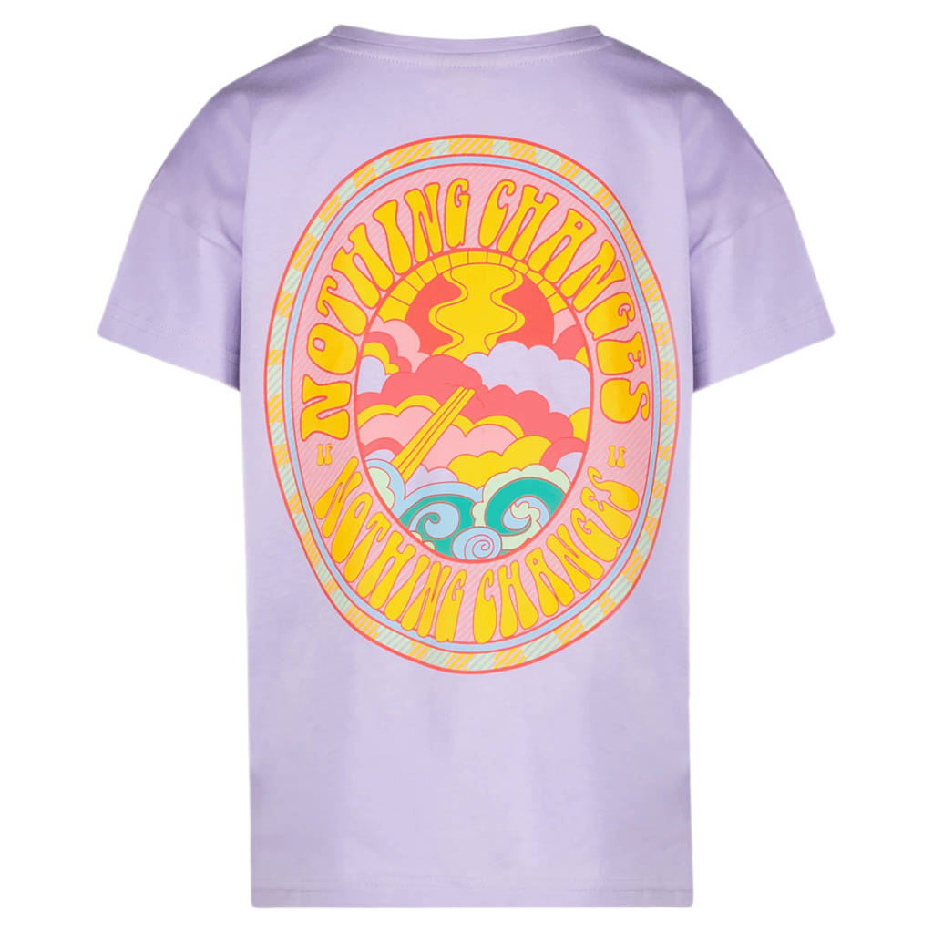 Cars T-shirt Fajah met backprint paars