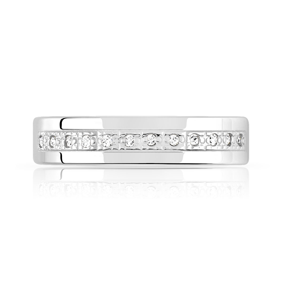 Alliance argent diamants 4,2 mm