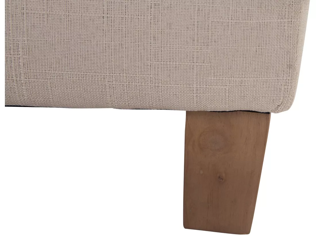 Tabouret - Tissu & Bois - Crème - Pharao