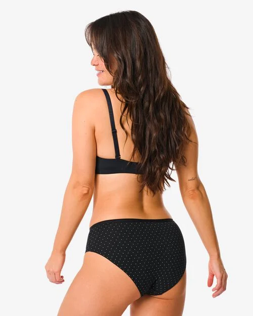 2 hipsters femme coton stretch noir