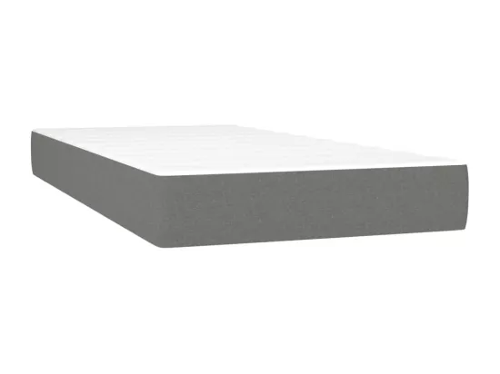 Sommier tapissier avec matelas et LED Gris foncé 90x190cm Tissu