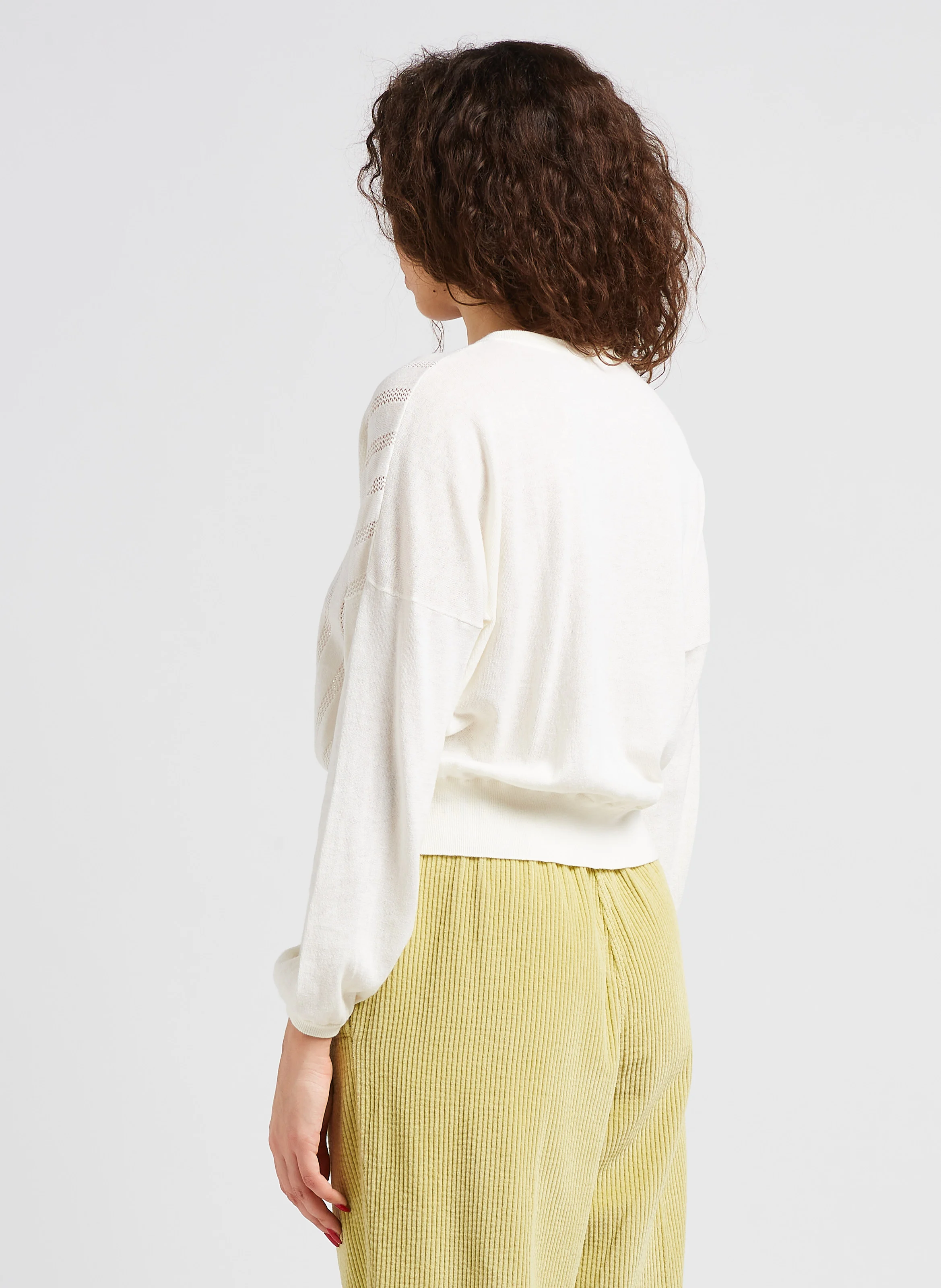 DOMCA - Cardigan col rond en coton mélangé| Beige