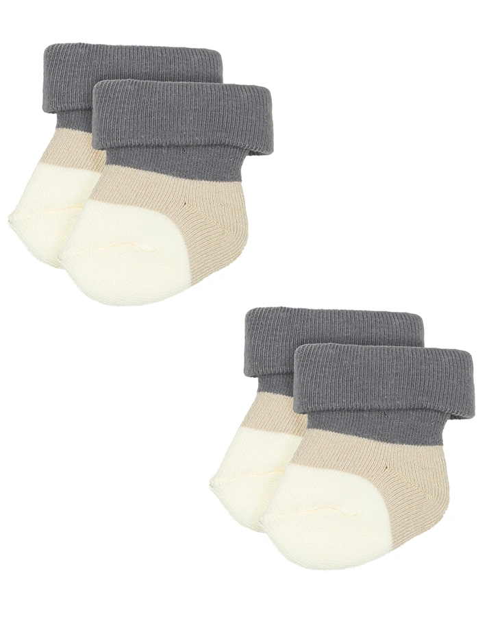 Erstlings-Socken UNI mit Frottee 6er-Pack in kiesel-grau