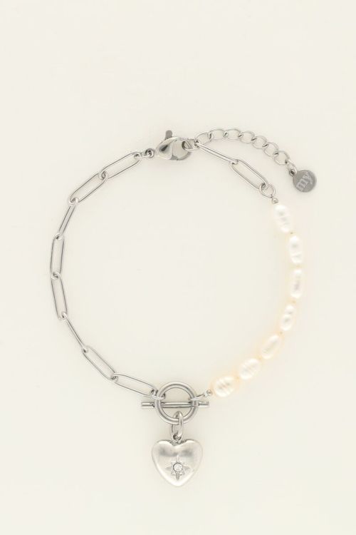 Armband met schakels & parel