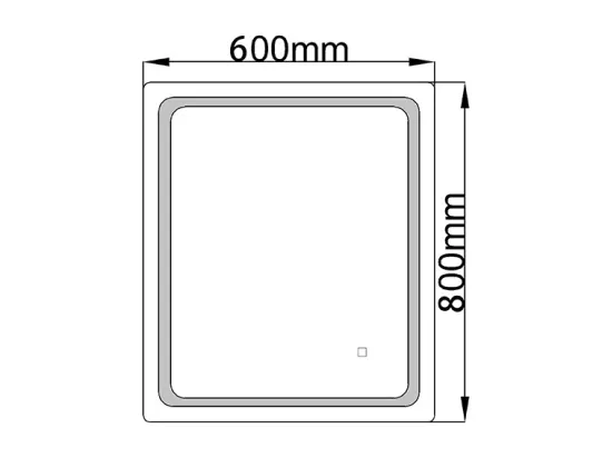 LuxuryBain- Miroir de salle de bain LED à luminosité variable rectangulaire 60x80