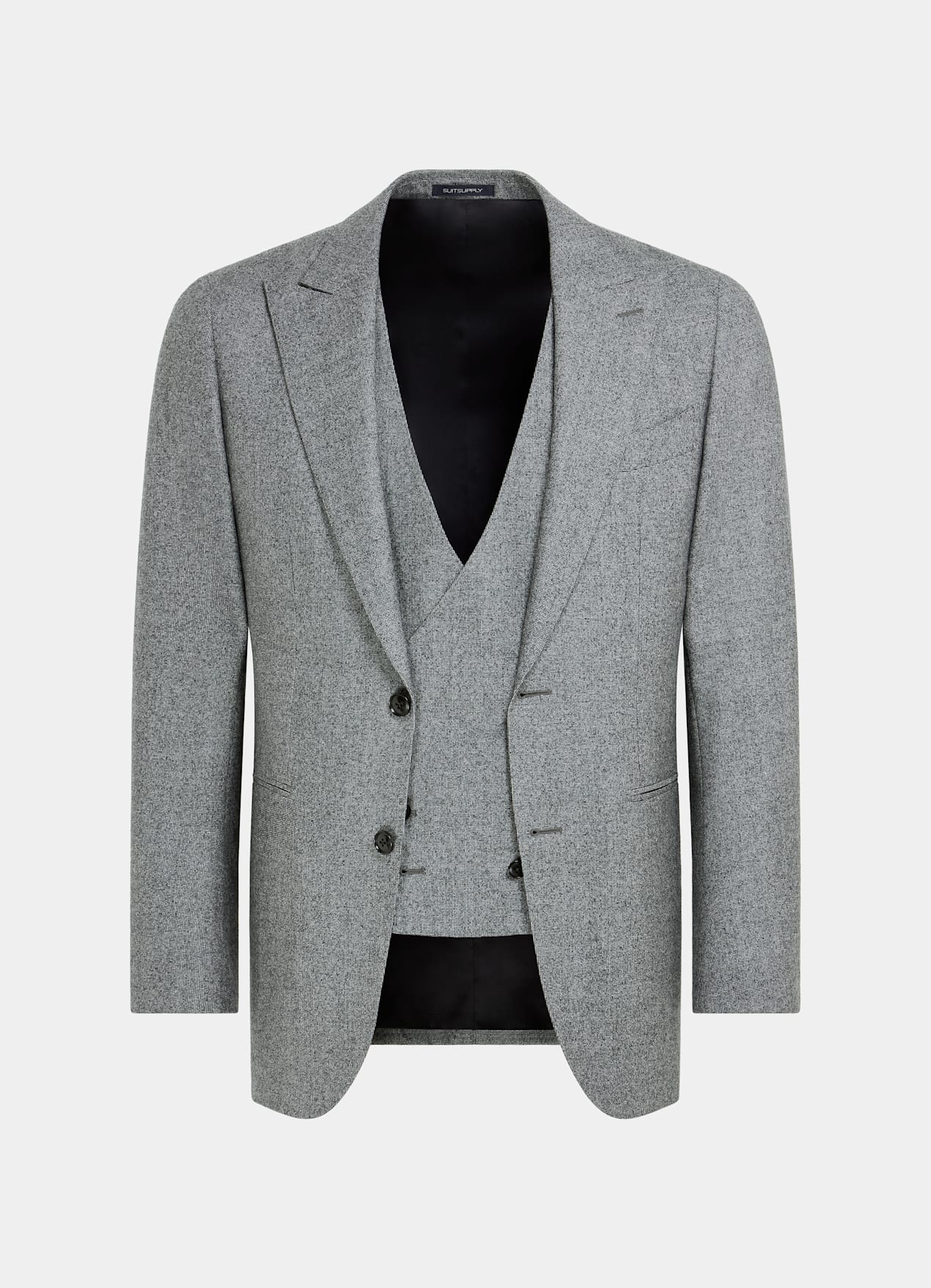 Costume trois pièces Havana coupe Tailored gris moyen pied-de-poule