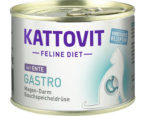 KATTOVIT Gastro natvoer voor katten met eend, 185 g