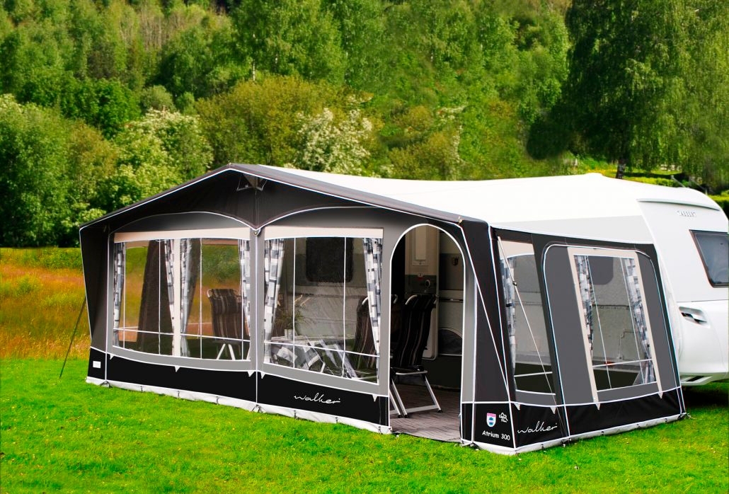 Walker Atrium-300 Vorzelt Anthrazit Glasfiber MAX 1065 Umlaufmaß 1050-1080 cm