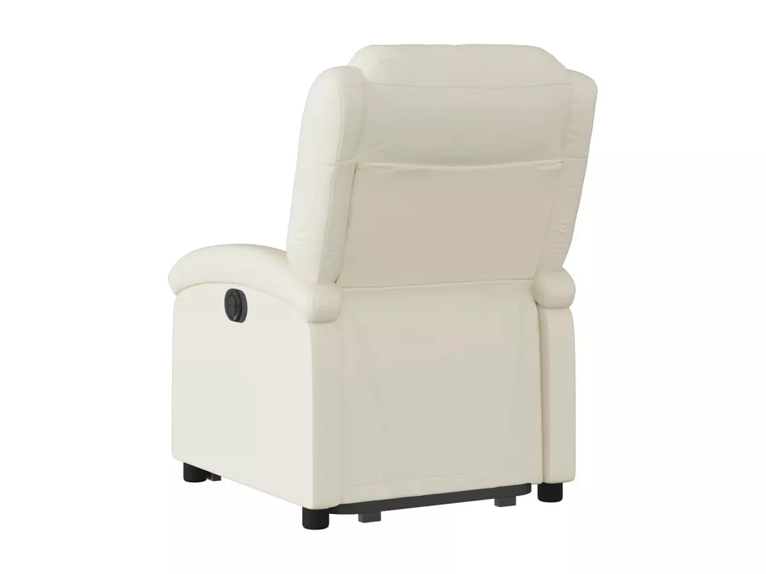 Fauteuil inclinable électrique crème similicuir