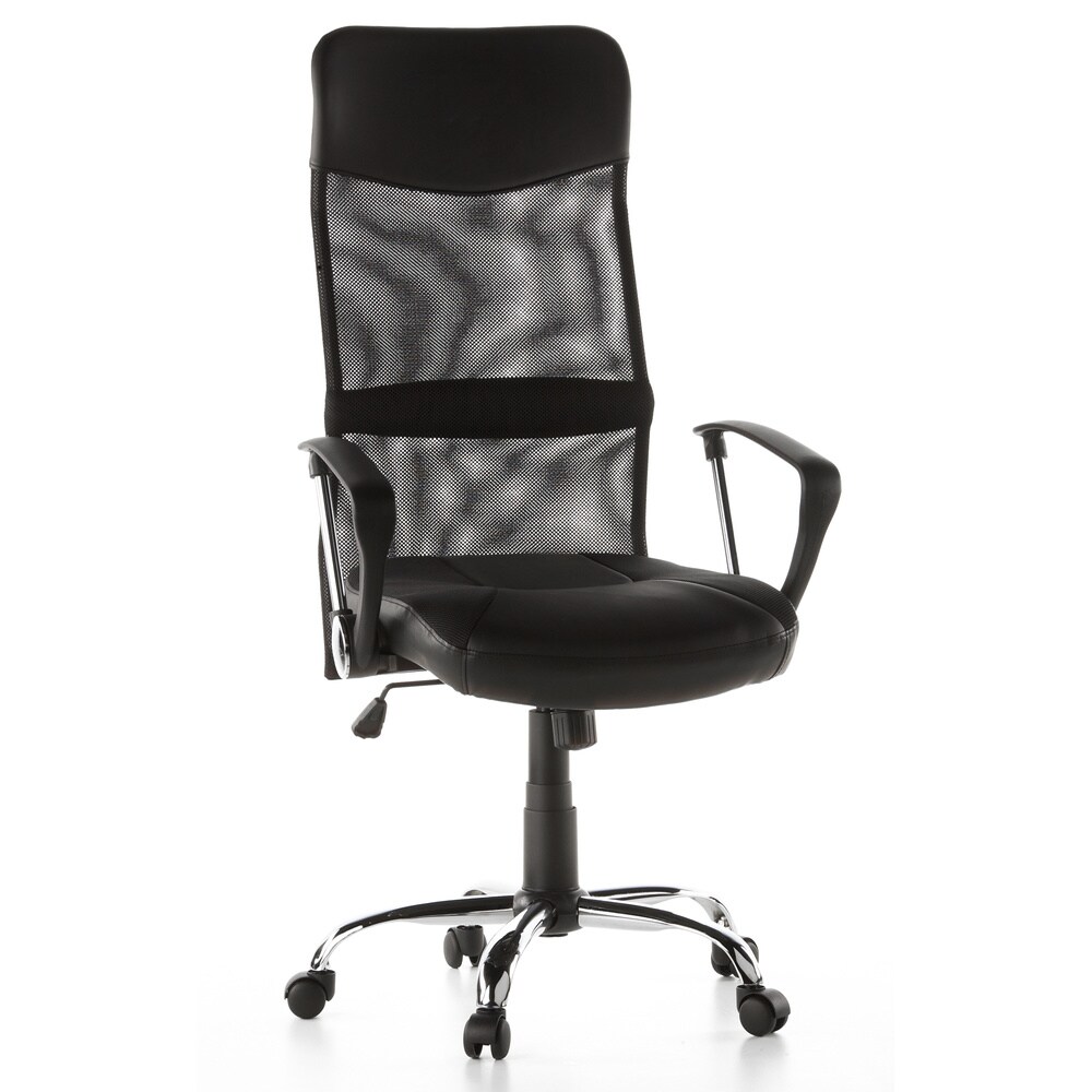 Home Office Chefsessel STRYKA Kunstleder/Netzstoff mit Armlehnen hjh OFFICE