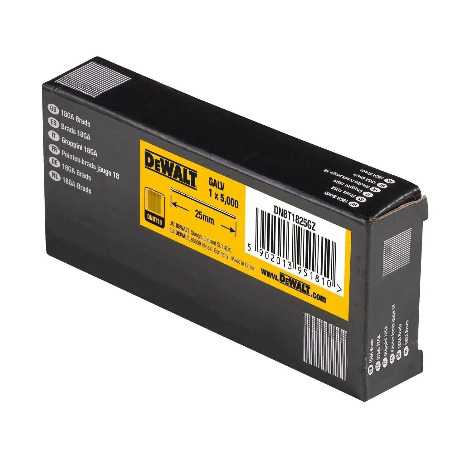 DeWALT DNBT1825GZ 1.25x25mm VE=5000 18 Gauge GAL Spijkers
