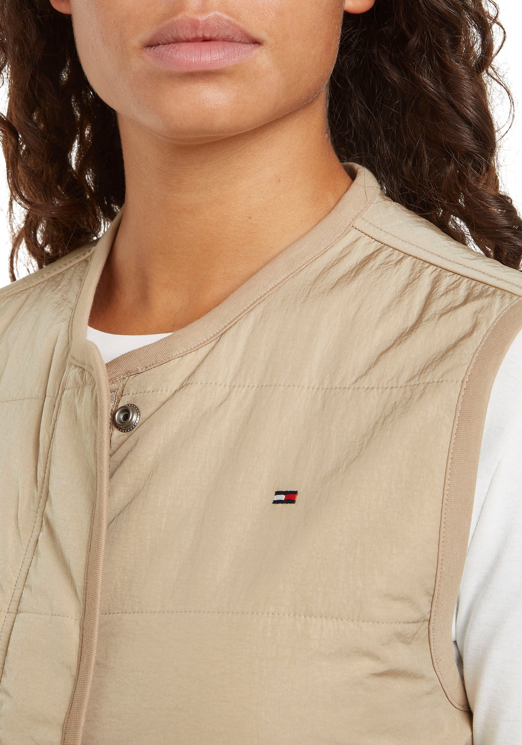 Tommy Hilfiger Steppweste »JERSEY LINED VEST« mit Tommy Jeans Logo-Flag