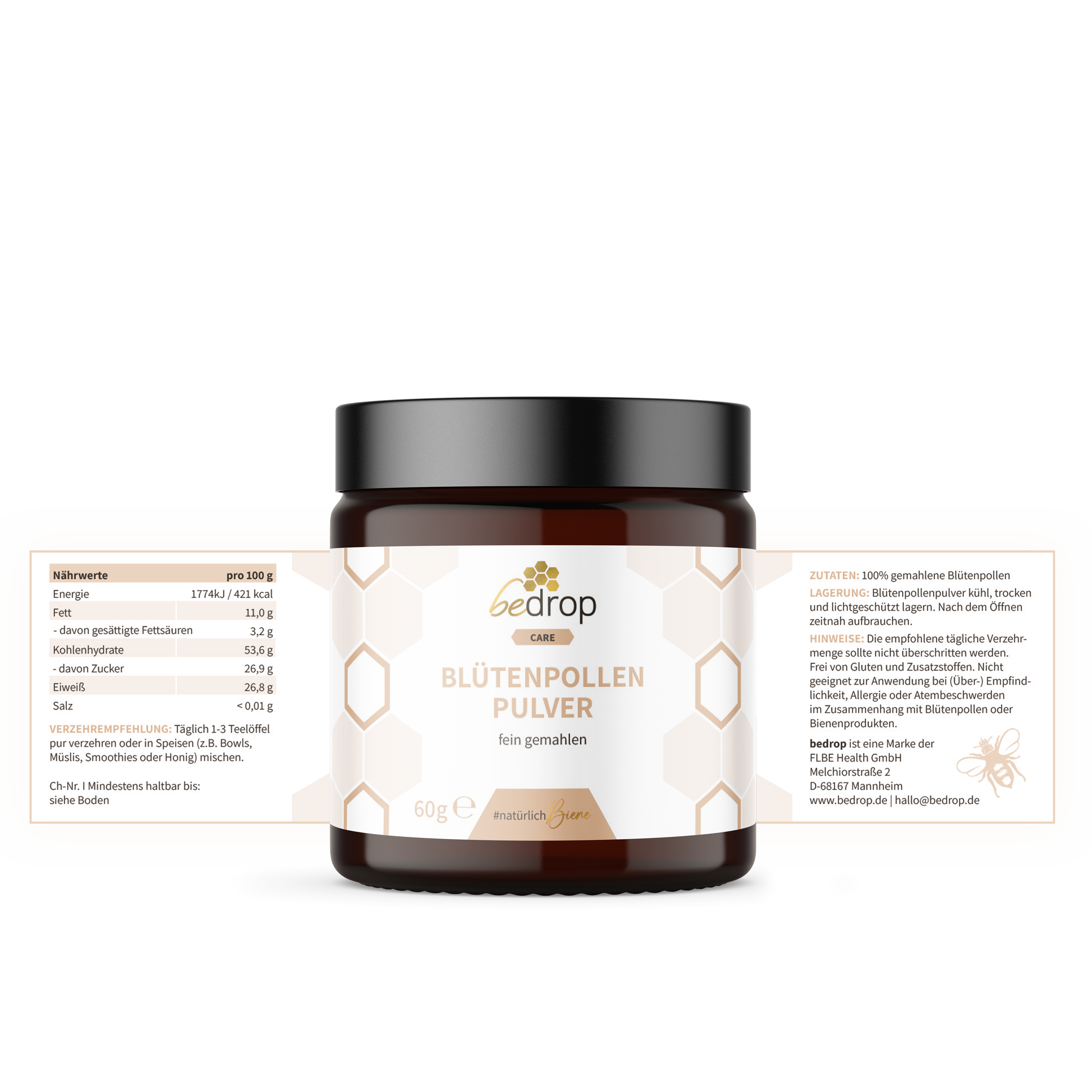Bee’s Kindheitsset | Blütenpollenpulver, Propolis Tinktur alkoholfrei 10% und Manuka Honig