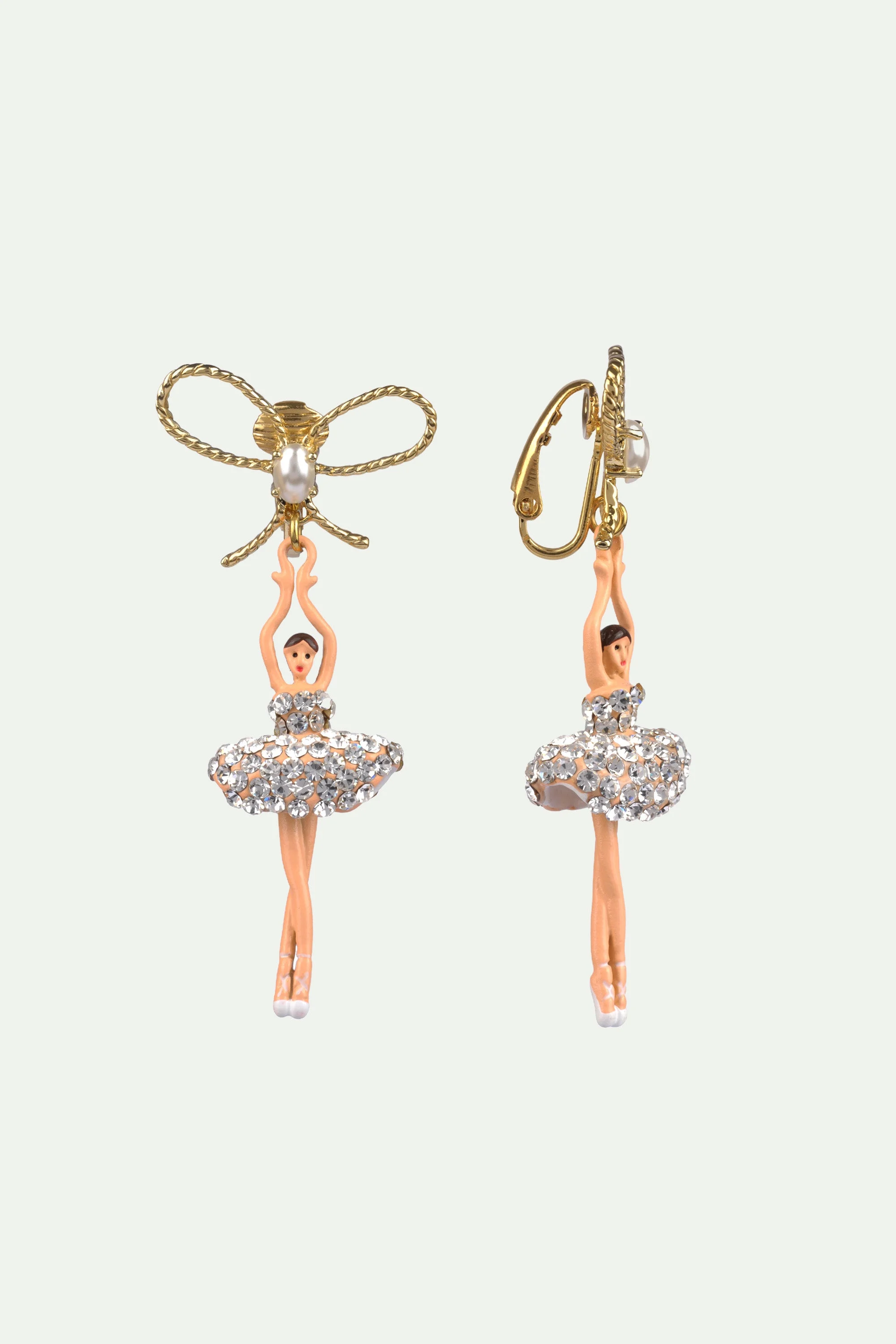 Boucles d'oreilles danseuses étoiles cristal | Blanc