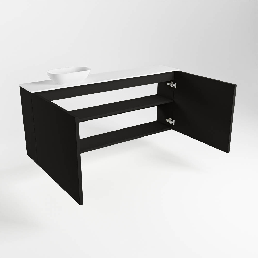 Mondiaz Fowy toiletmeubel 120cm urban met witte waskom links zonder kraangat