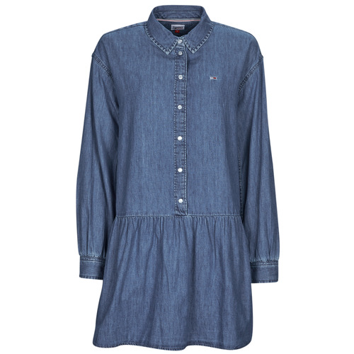 Tommy Jeans - TJW CHAMBRAY SHIRT DRESS - Bleu